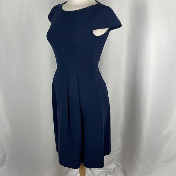 Max Mara Navy Fit Flare Dress - Picture 2 of 4